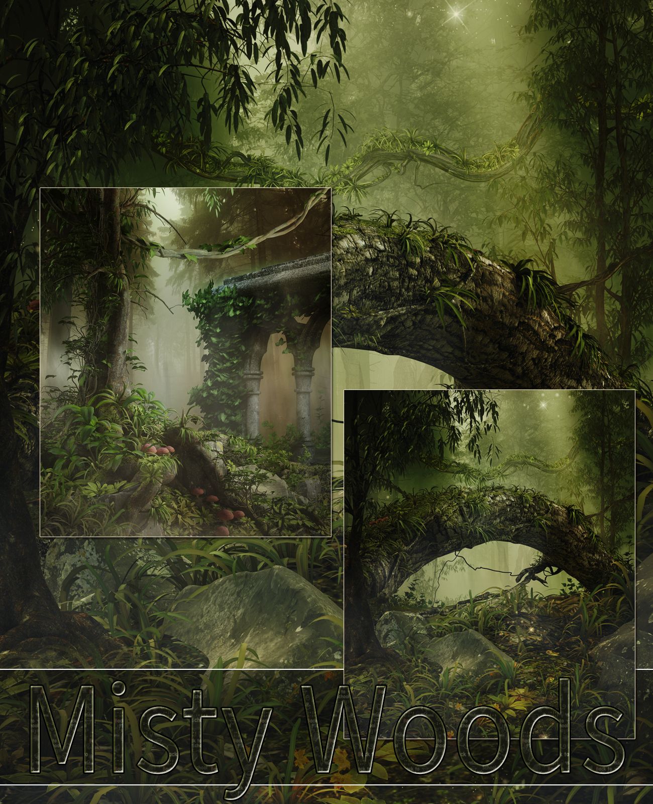Misty Woods Backgrounds by N/A