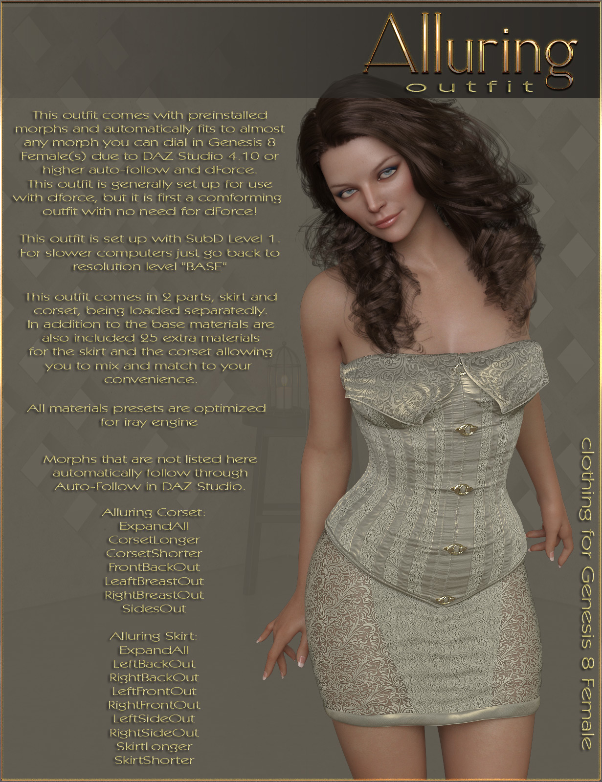 Alluring Outfit for Genesis 8 Female by N/A