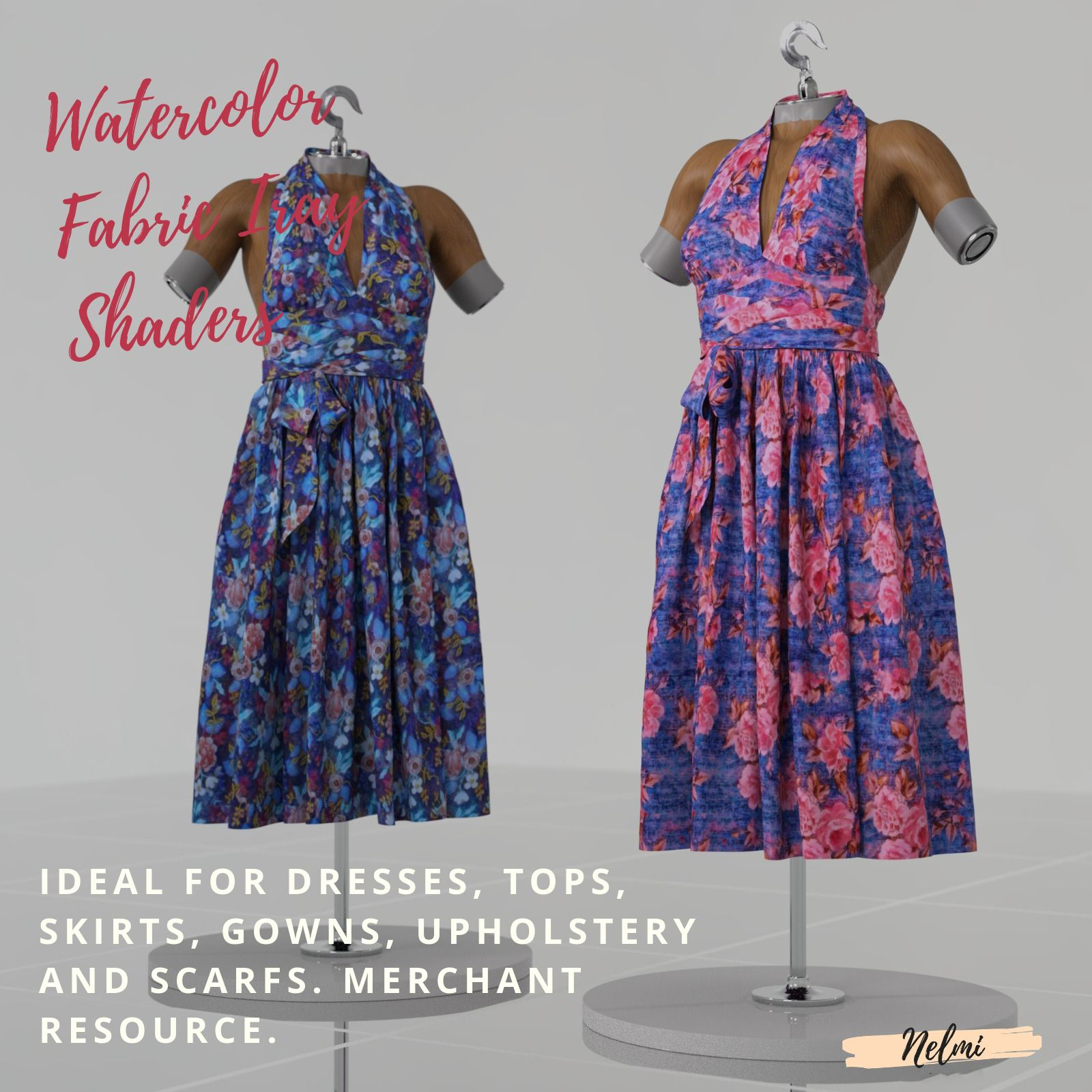 25 Watercolor Floral Fabric Iray Shaders - MR by N/A
