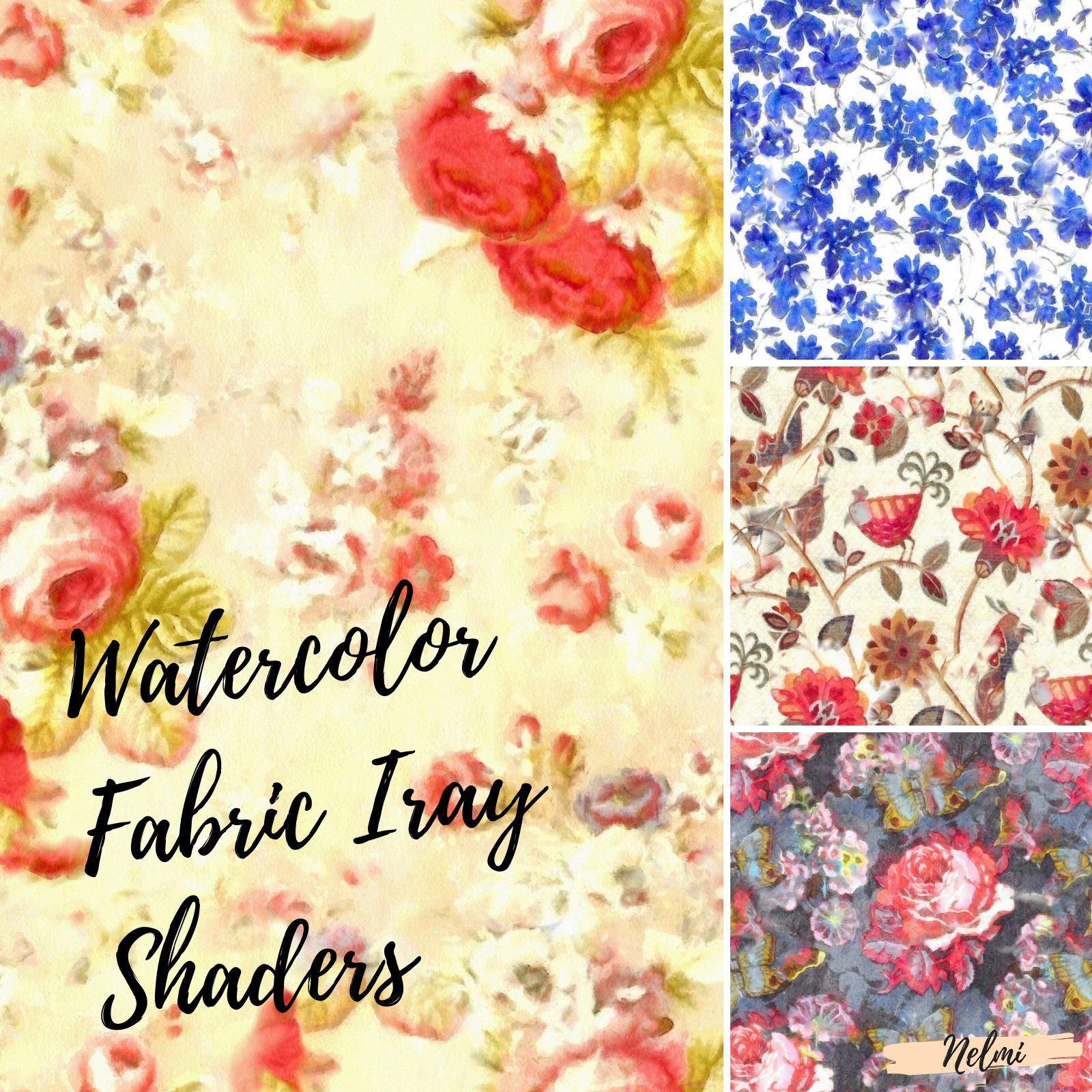 25 Watercolor Floral Fabric Iray Shaders - MR by N/A