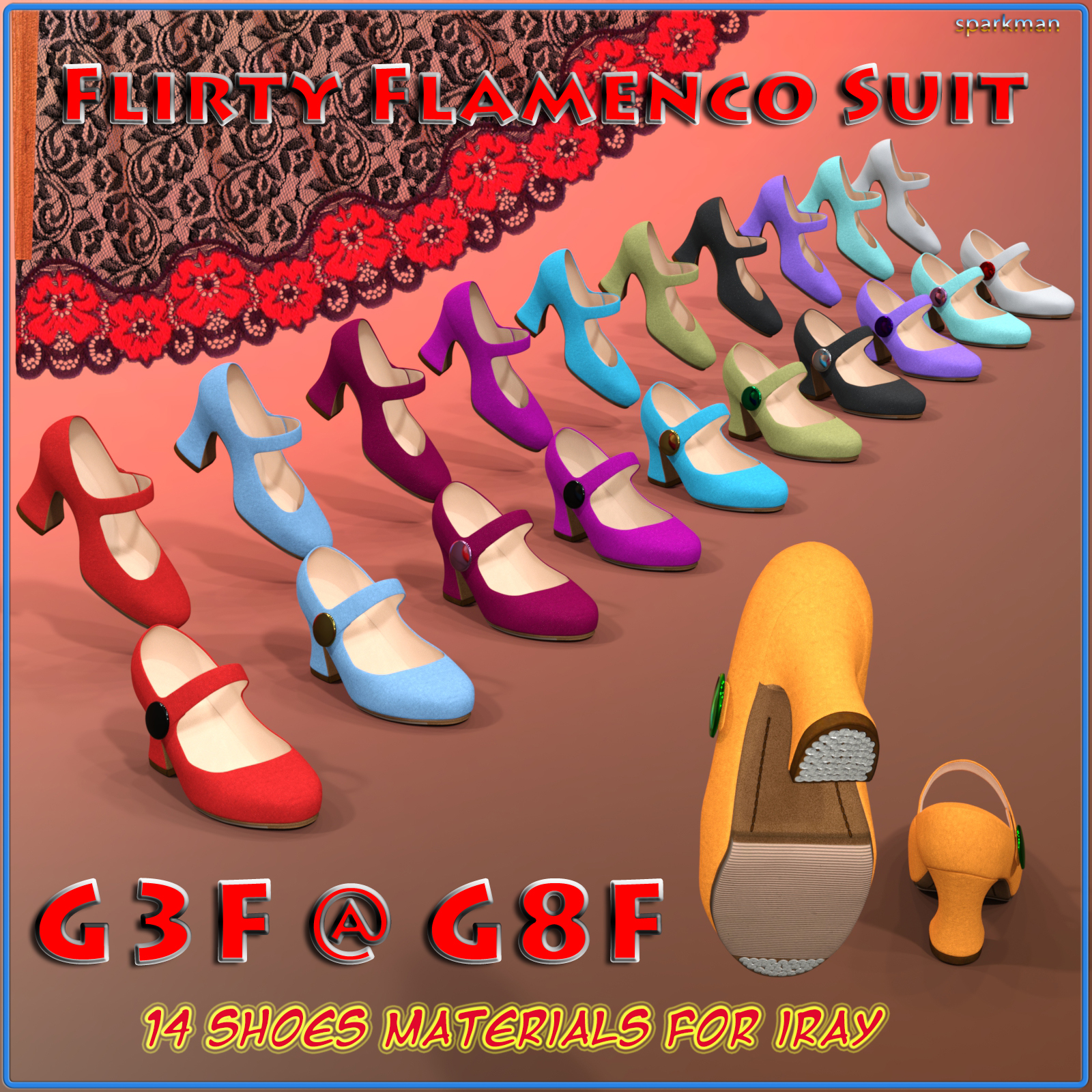 dForce Flirty Flamenco Suit for Genesis 8 and Genesis 3 Female by N/A
