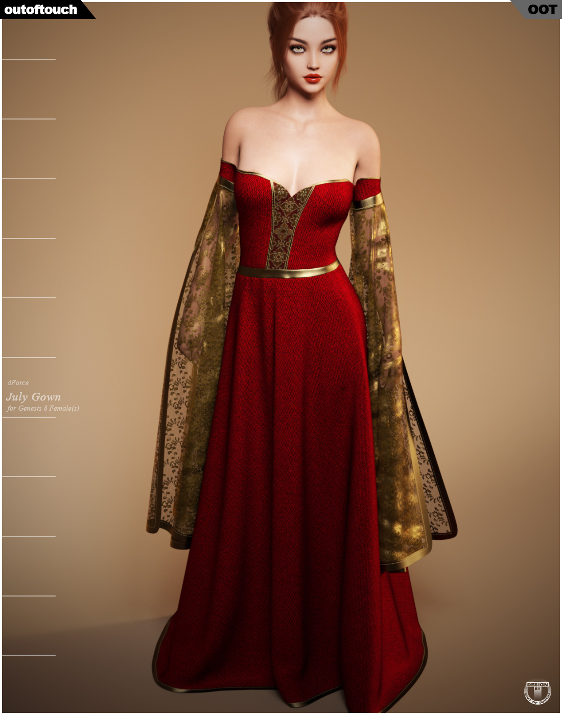 dForce July Gown for Genesis 8 Females by N/A