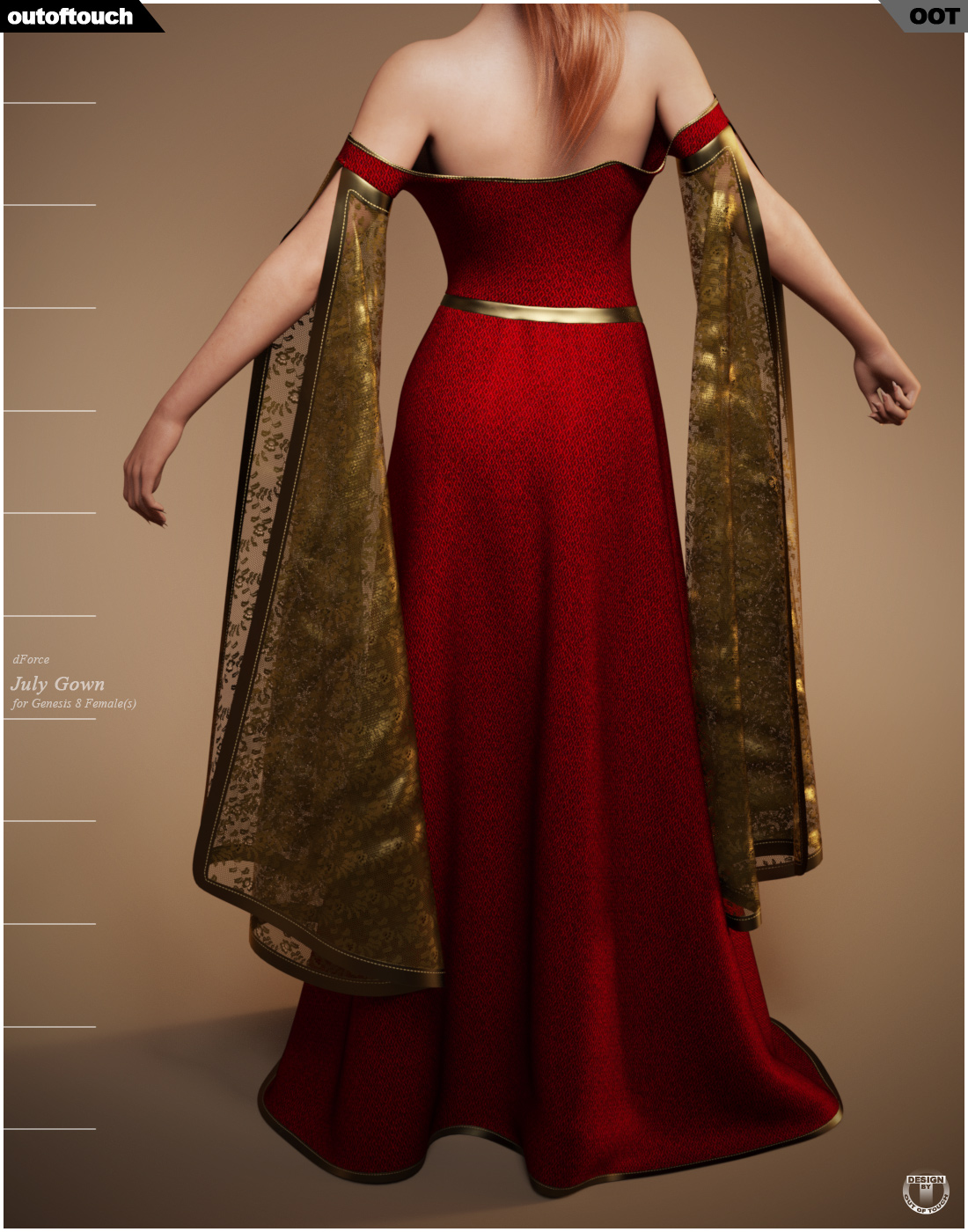 dForce July Gown for Genesis 8 Females by N/A
