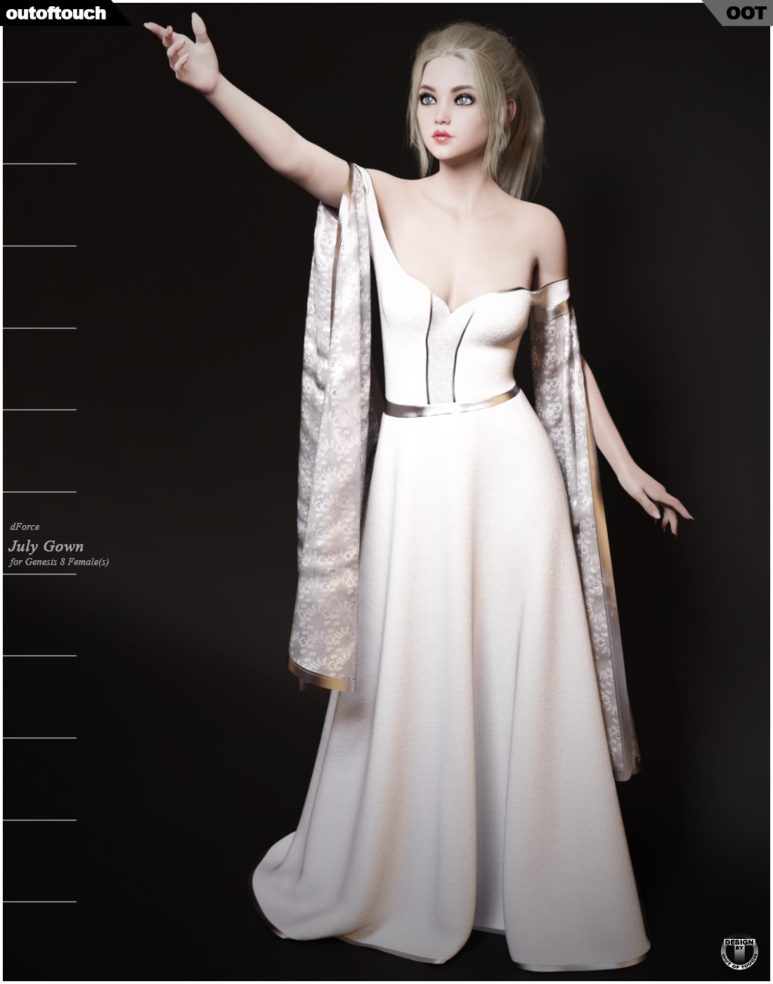 dForce July Gown for Genesis 8 Females by N/A