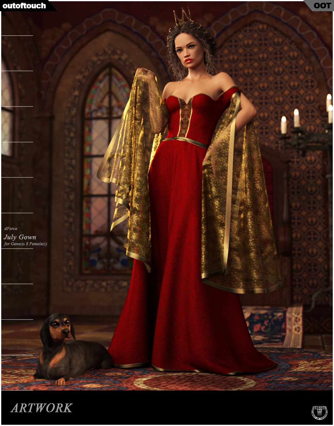 dForce July Gown for Genesis 8 Females by N/A
