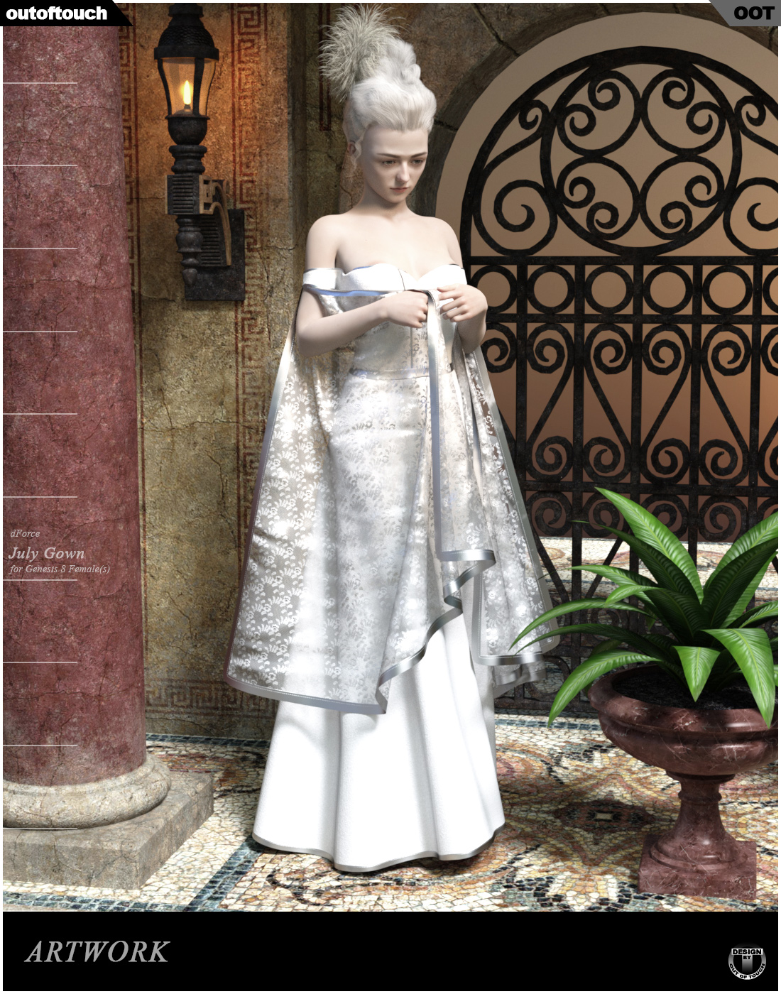 dForce July Gown for Genesis 8 Females by N/A