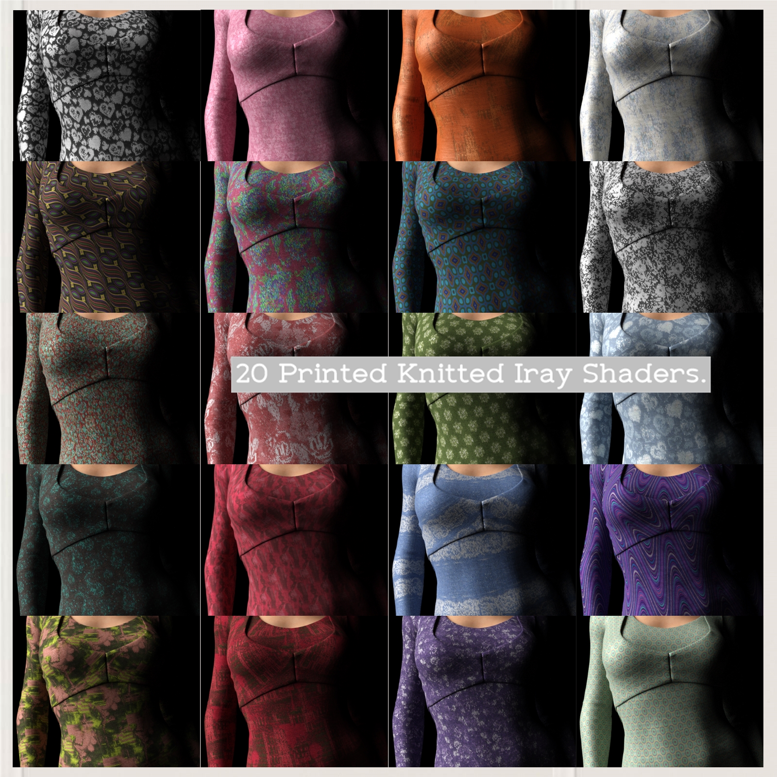 80 Wool Knitted Iray Shaders - Merchant Resource by N/A