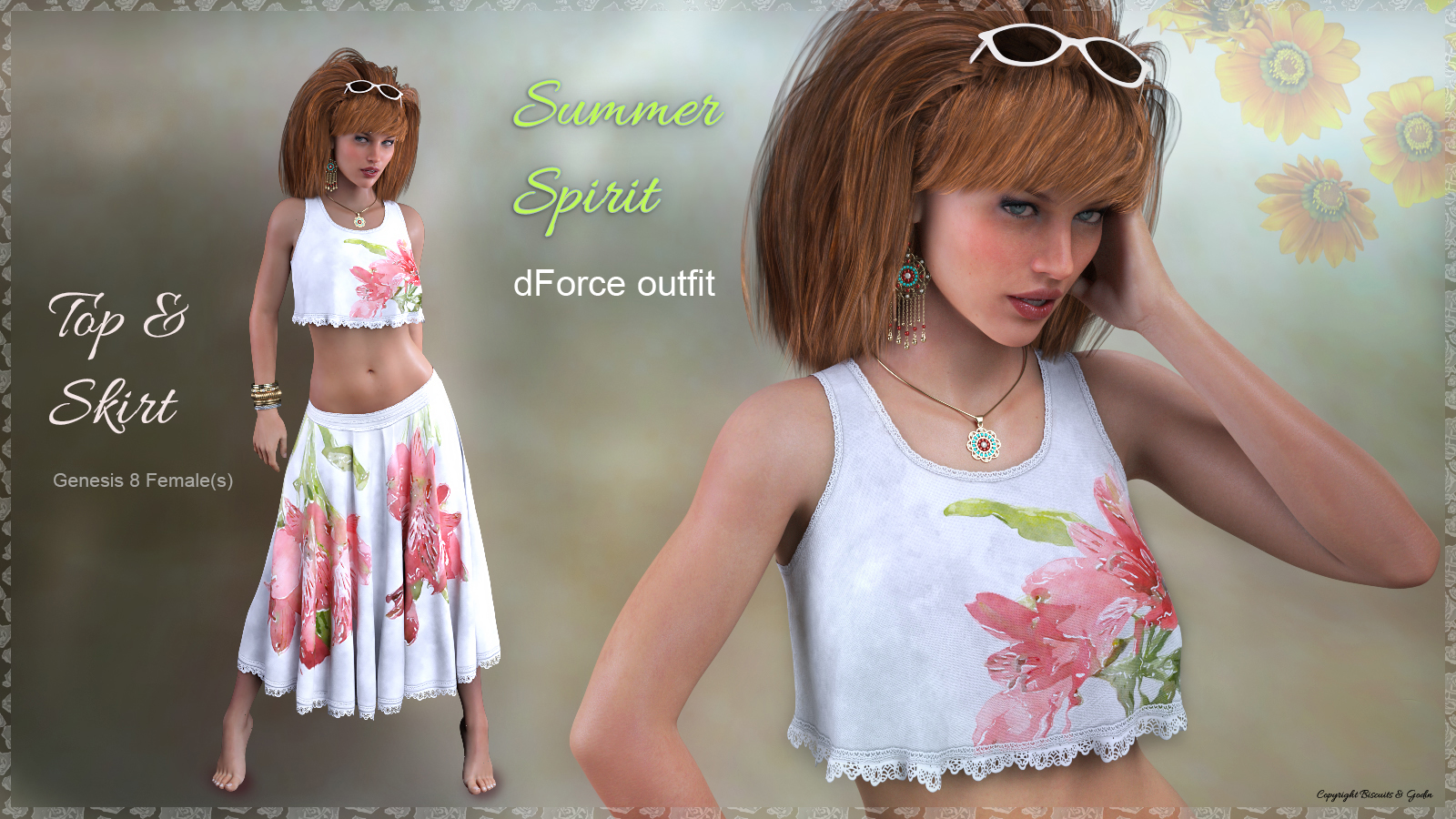 dForce - GB Summer Spirit Outfit for Genesis 8 Female by N/A