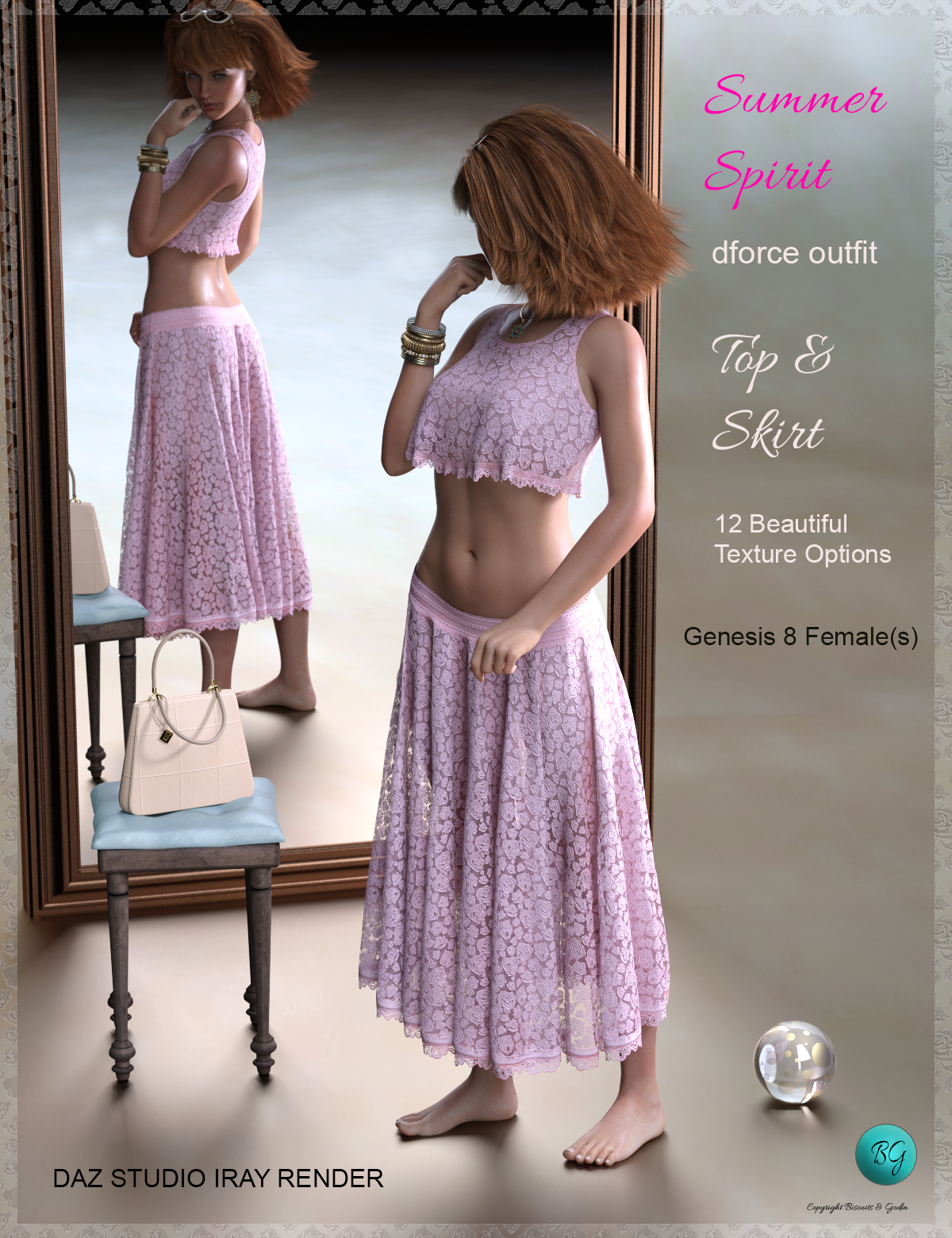 dForce - GB Summer Spirit Outfit for Genesis 8 Female by N/A