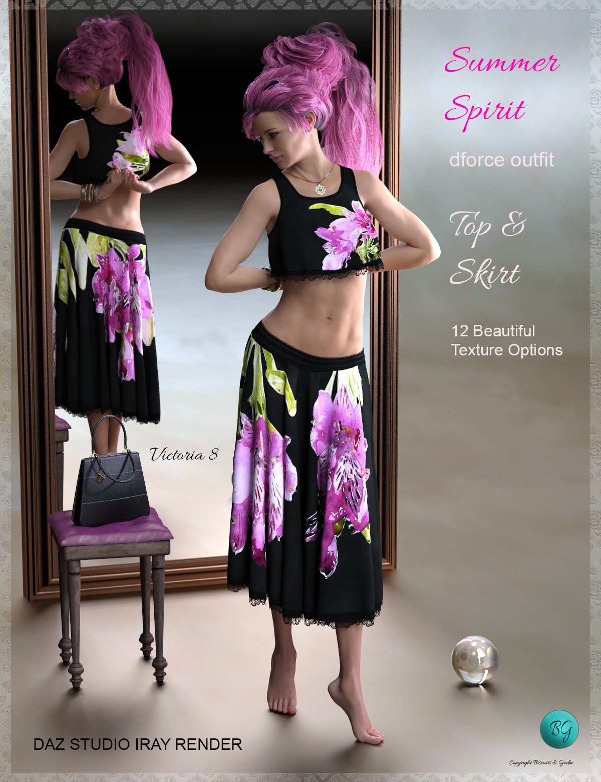 dForce - GB Summer Spirit Outfit for Genesis 8 Female by N/A