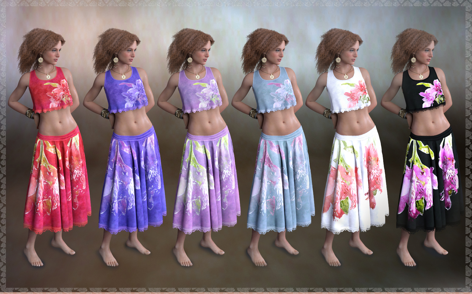 dForce - GB Summer Spirit Outfit for Genesis 8 Female by N/A