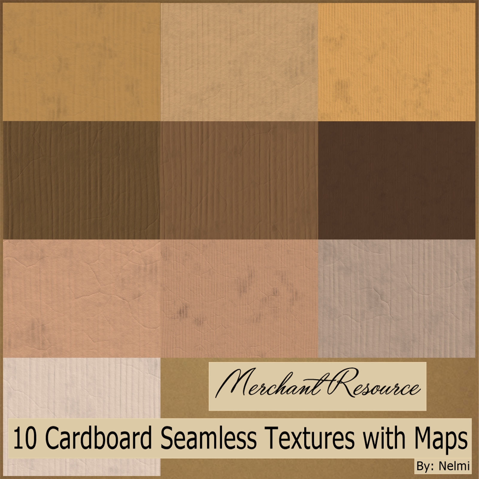 10 Cardboard Textures with maps - MR by N/A