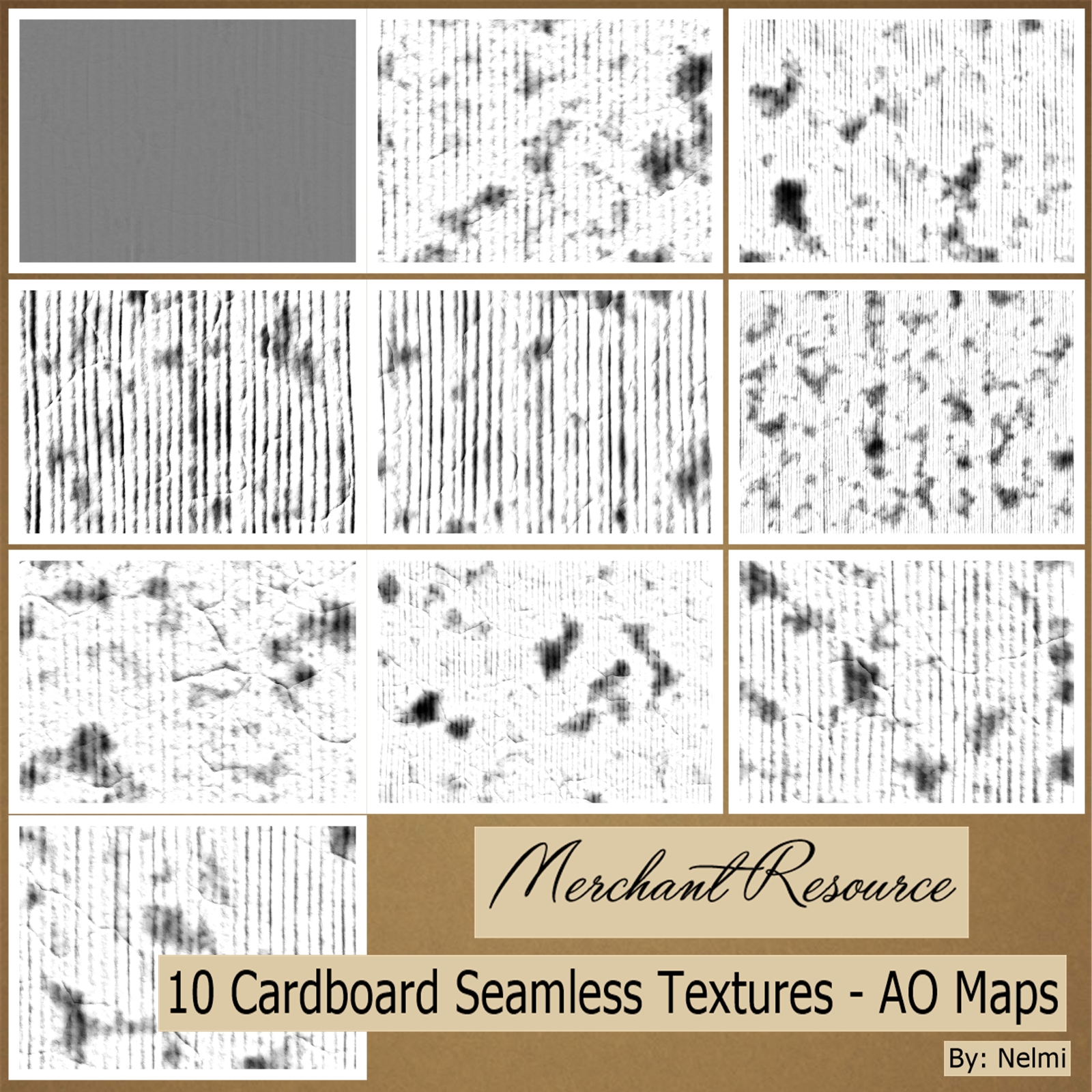 10 Cardboard Textures with maps - MR by N/A