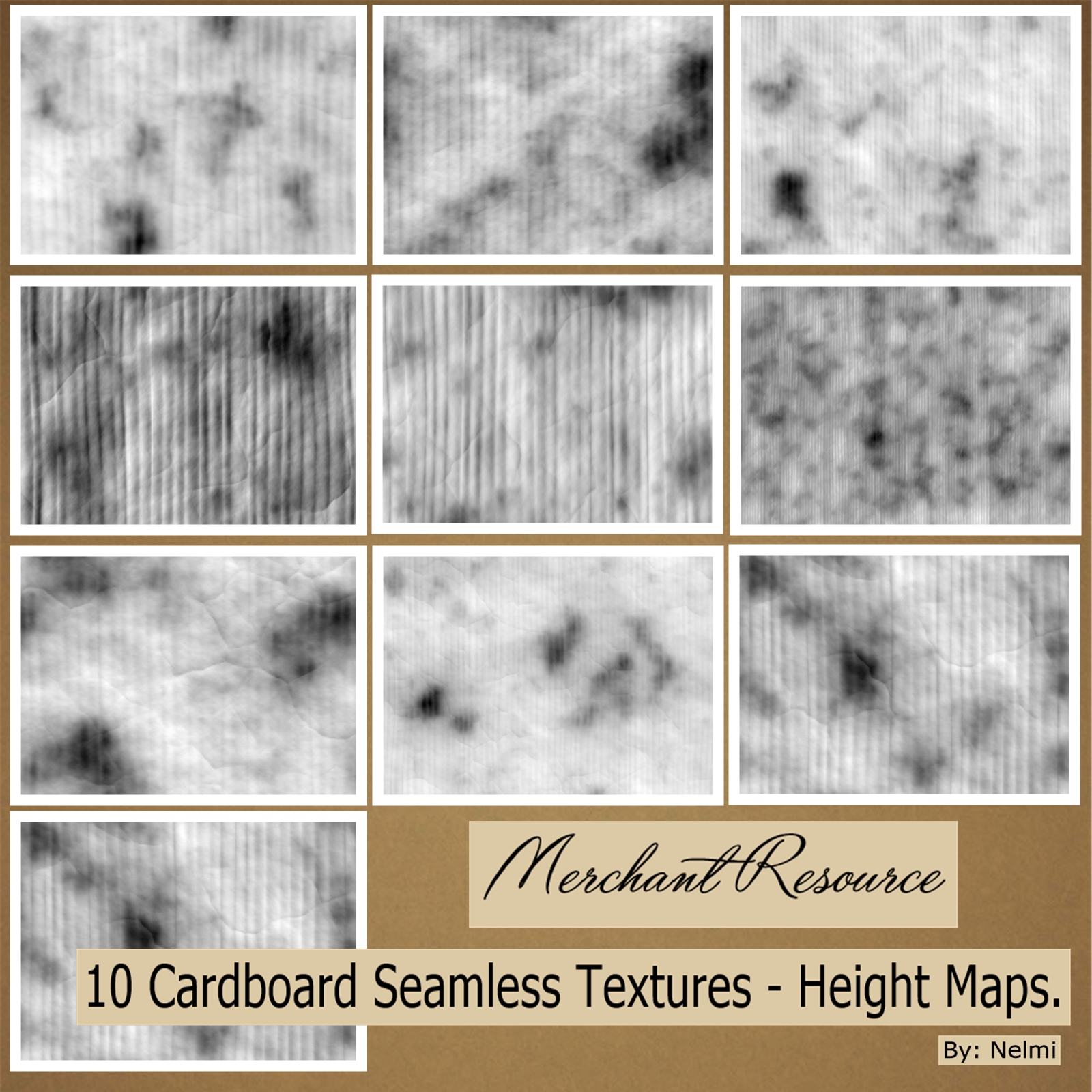 10 Cardboard Textures with maps - MR by N/A