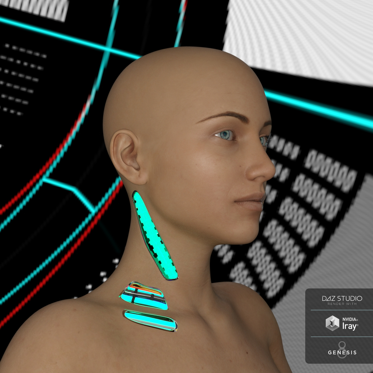 Cybernetic Neck for Genesis 8 Females by N/A