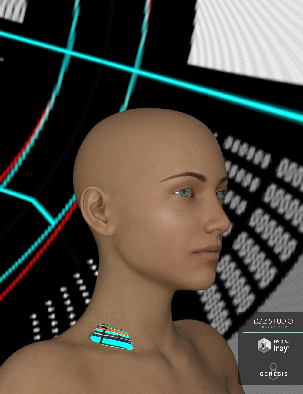 Cybernetic Neck for Genesis 8 Females by N/A