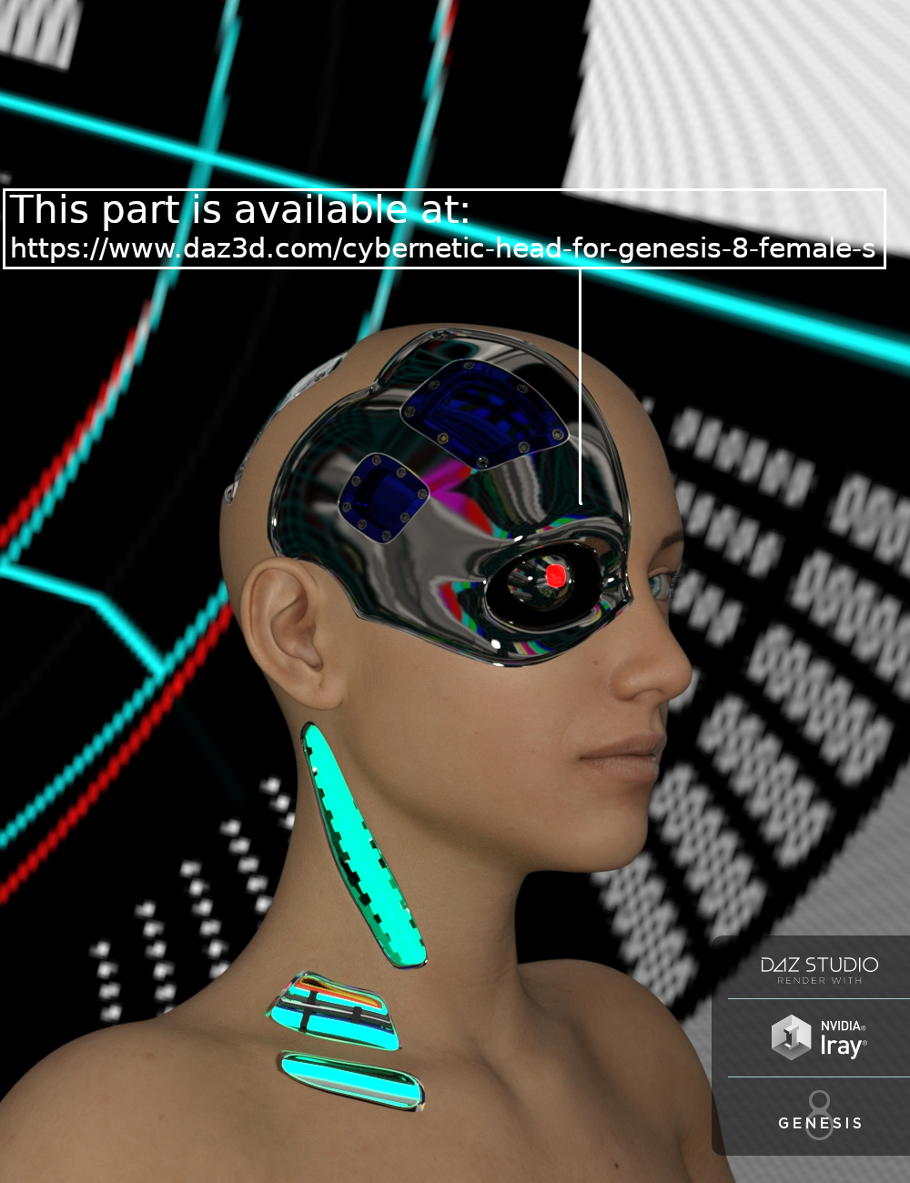 Cybernetic Neck for Genesis 8 Females by N/A