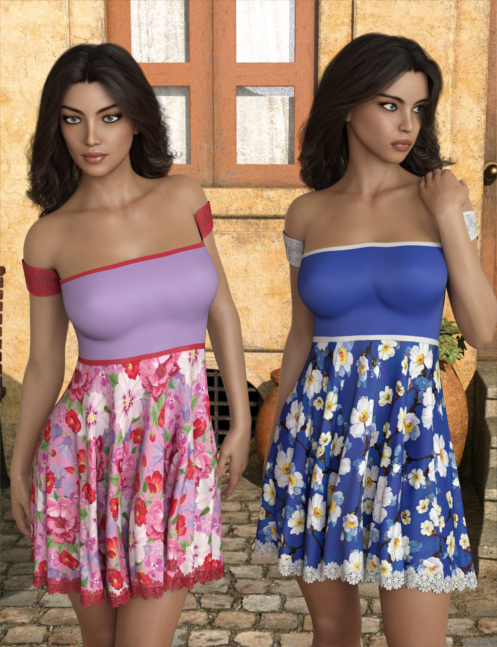 InStyle - JMR dForce Floral Dress for G3F and G8F by N/A