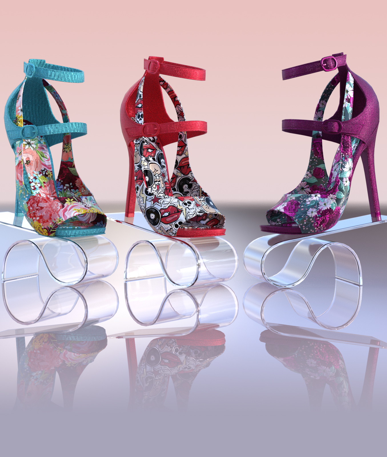 Charm Daisy Heels by N/A