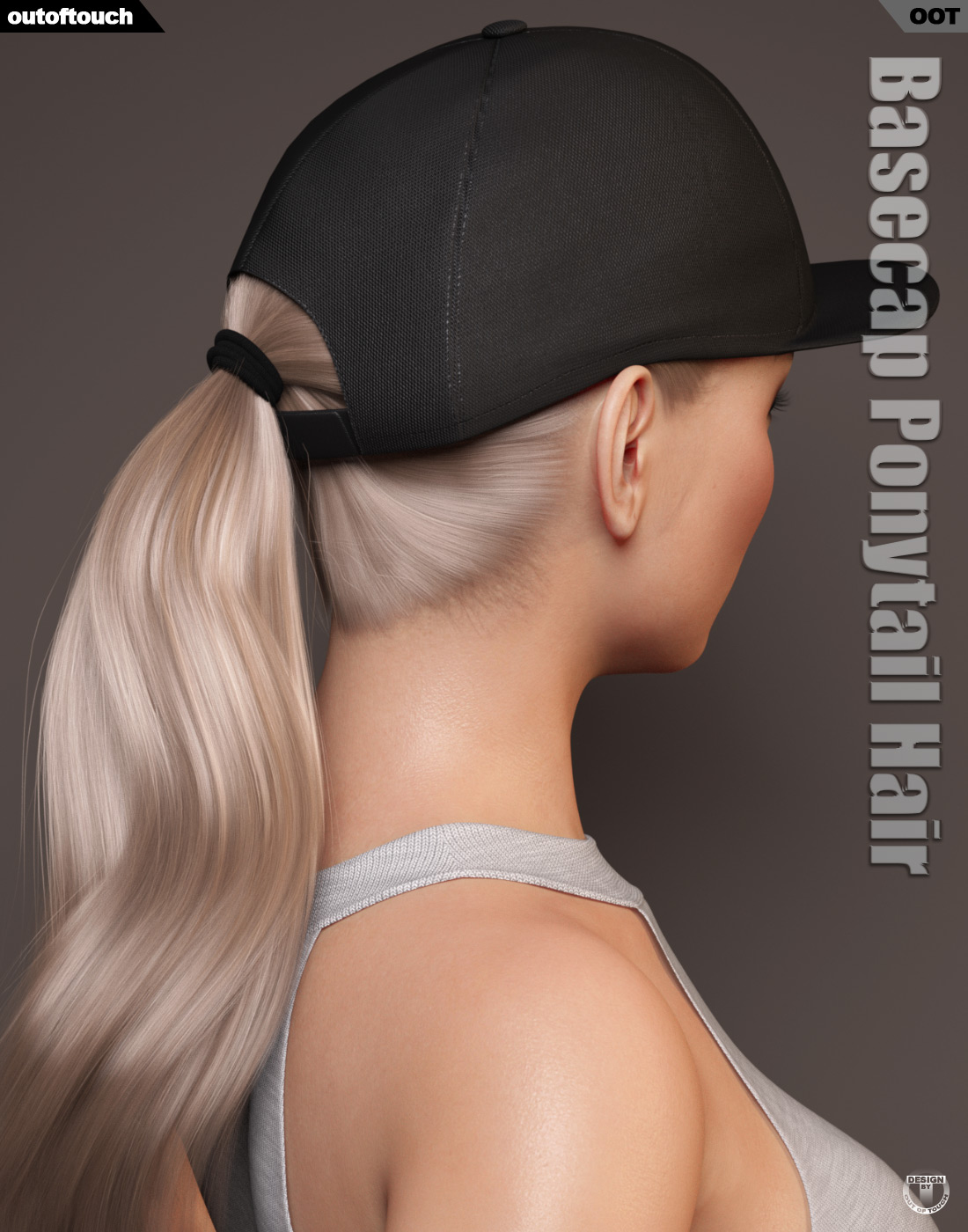Basecap Ponytail Hair for Genesis 3 and 8 Females - UPGRADE by N/A