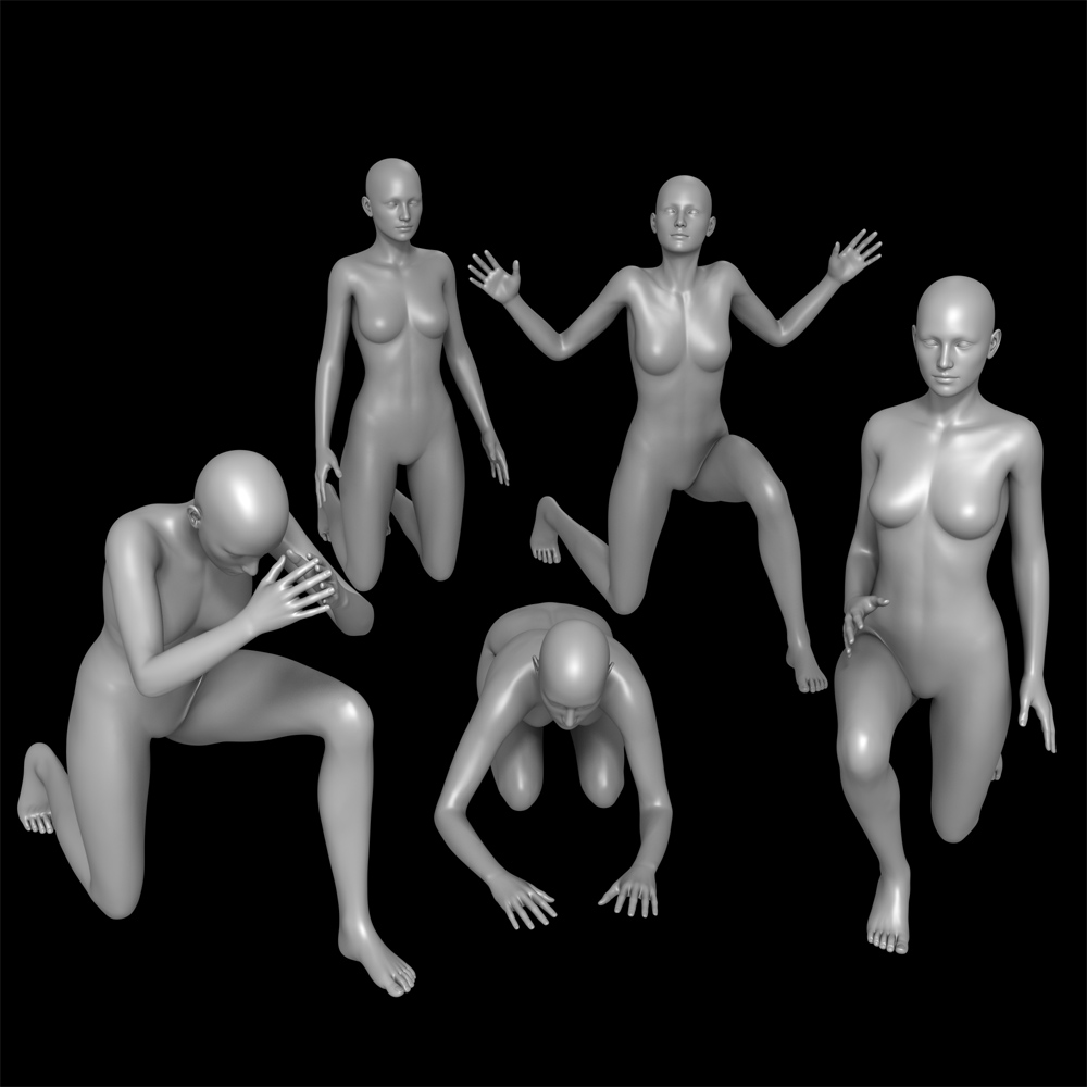25 Kneeling Poses for G2F + Mirrors by N/A