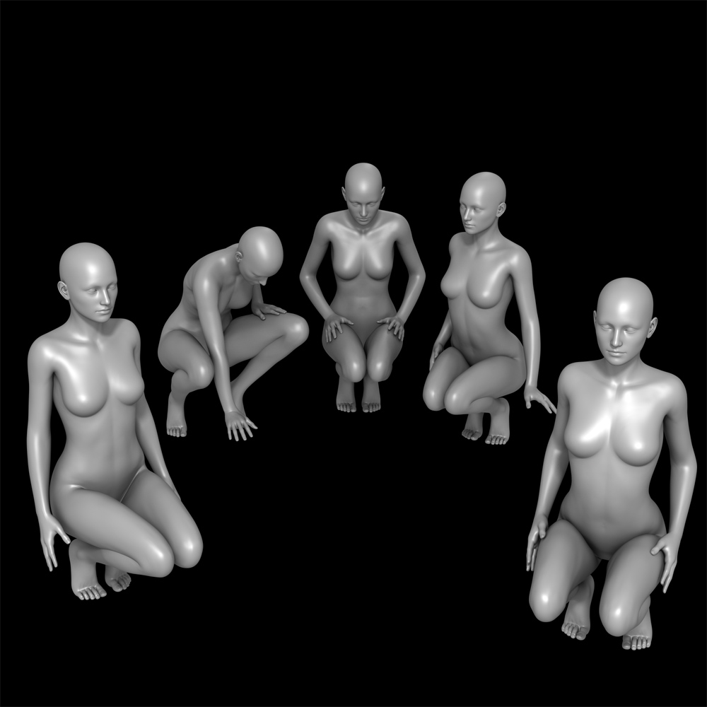 25 Kneeling Poses for G2F + Mirrors by N/A