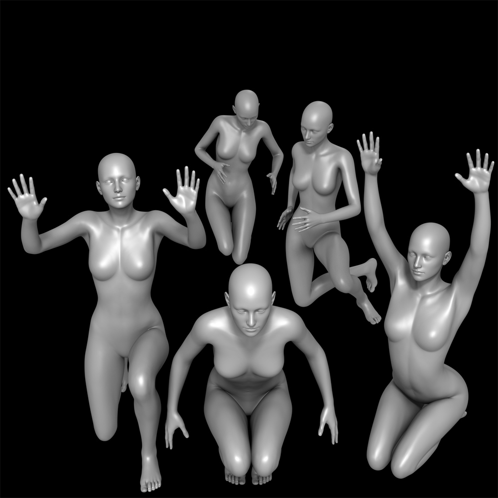 25 Kneeling Poses for G2F + Mirrors by N/A