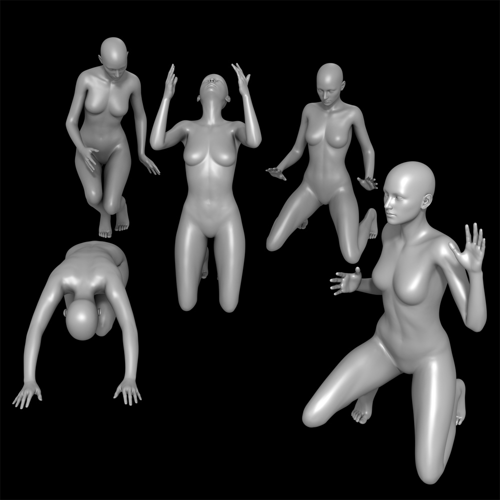 25 Kneeling Poses for G2F + Mirrors by N/A