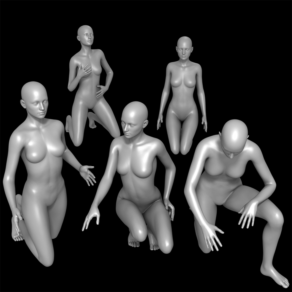 25 Kneeling Poses for G2F + Mirrors by N/A