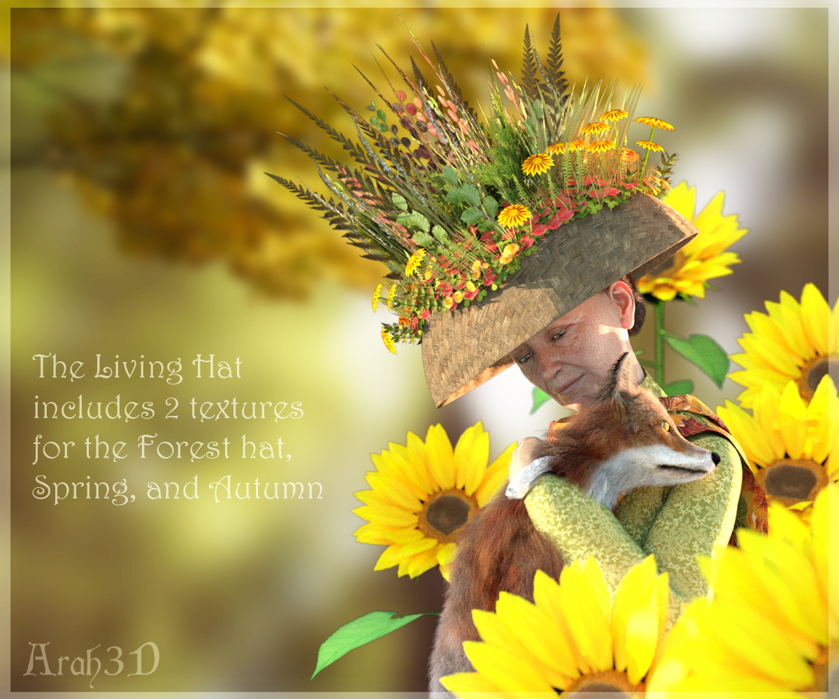 Arah3D The Living Hat for Genesis 8 Male and Female by N/A