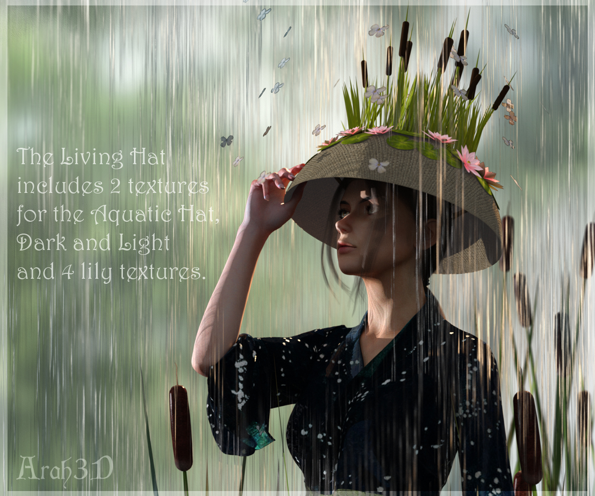 Arah3D The Living Hat for Genesis 8 Male and Female by N/A