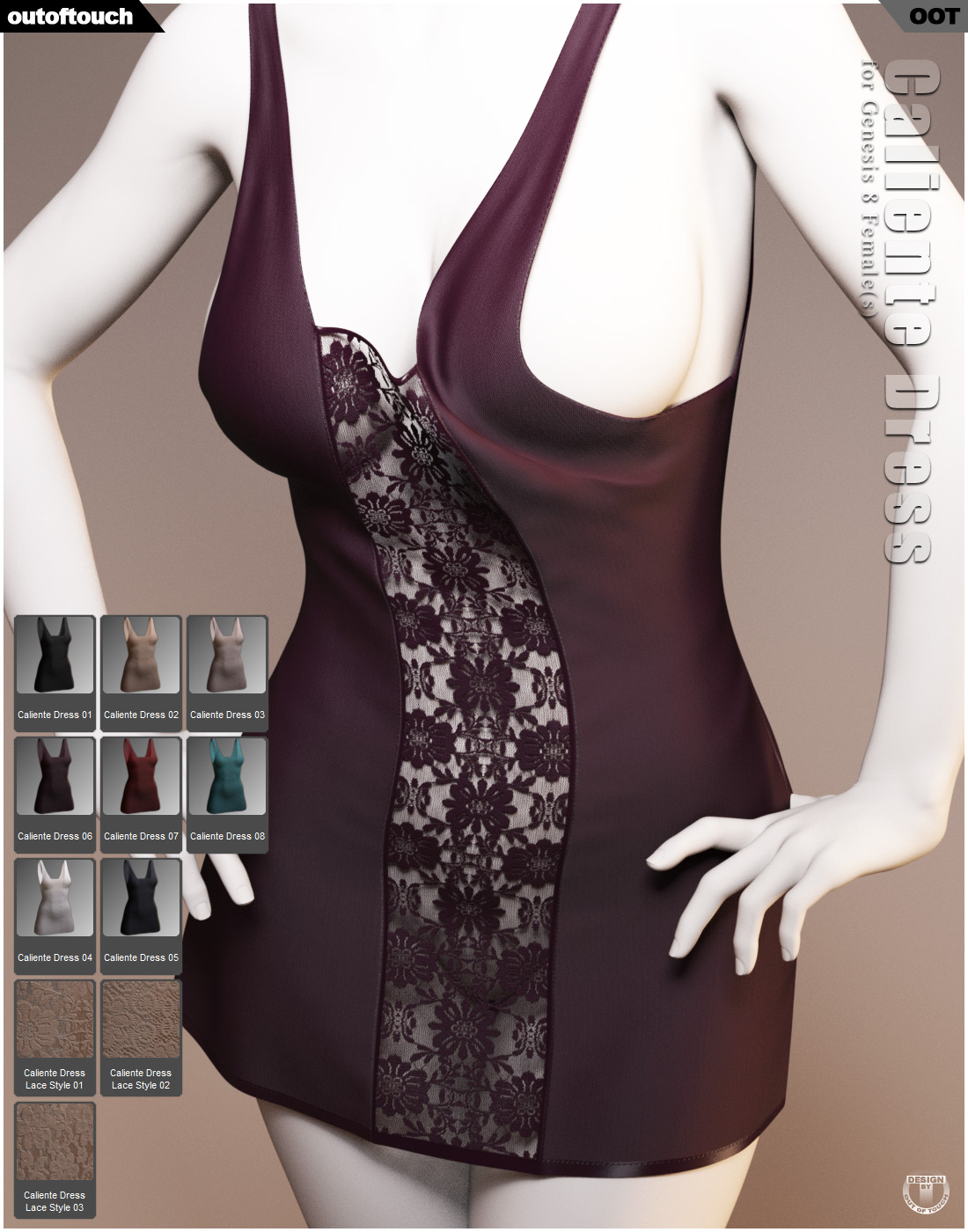 dForce Caliente Dress for Genesis 8 Female(s) by N/A