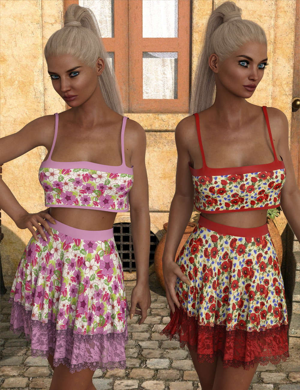 InStyle - JMR dForce Summer Town Outfit for G3F and G8F by N/A