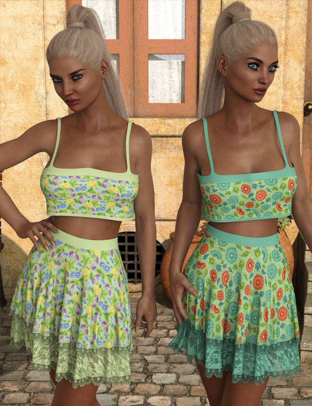 InStyle - JMR dForce Summer Town Outfit for G3F and G8F by N/A