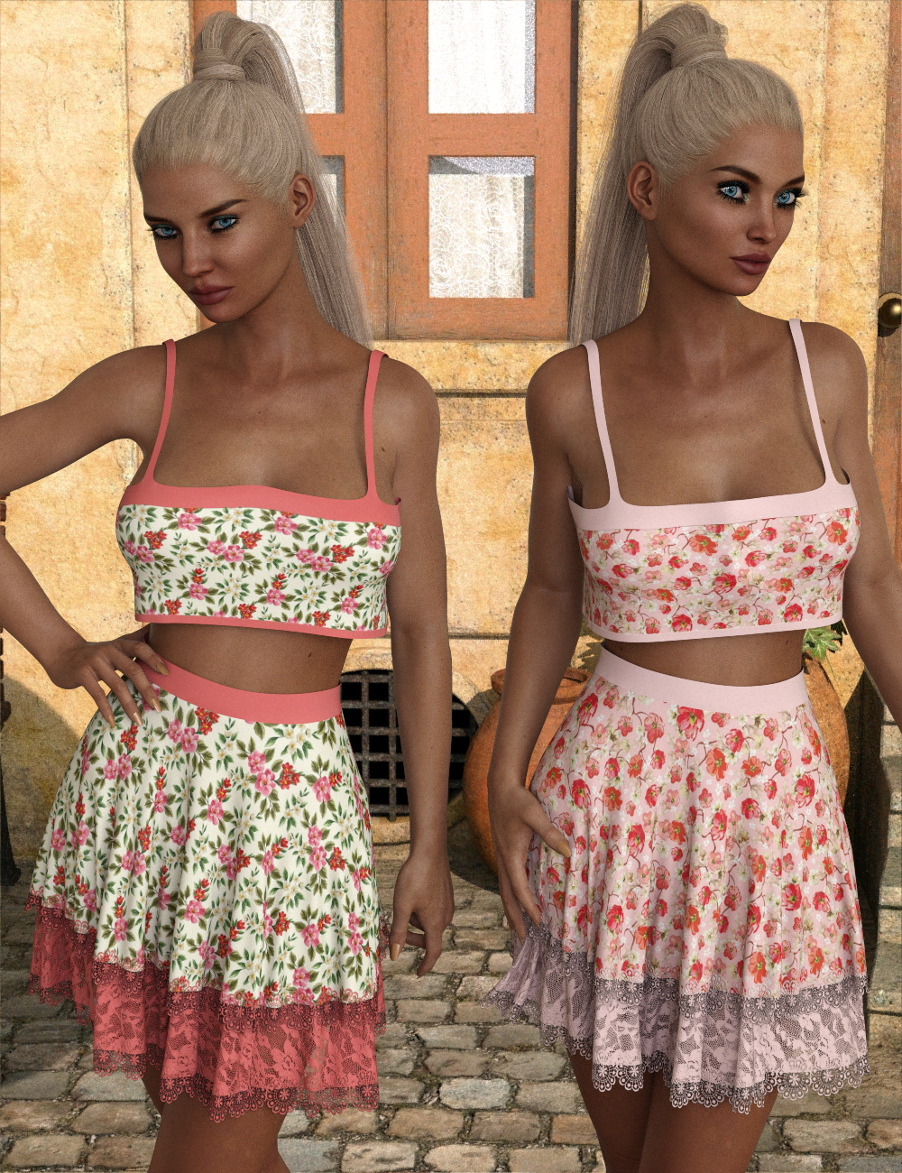 InStyle - JMR dForce Summer Town Outfit for G3F and G8F by N/A
