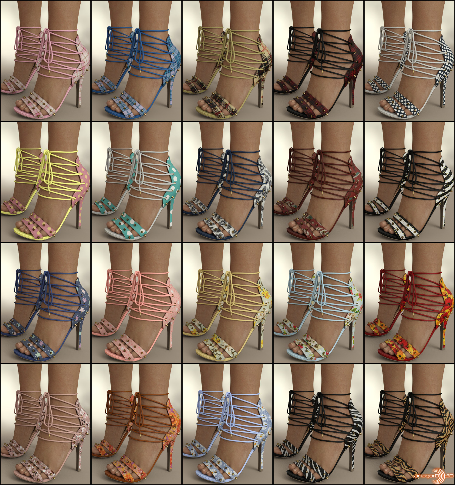 dForce Lorena Dress and Footwear Outfit for G8F by N/A