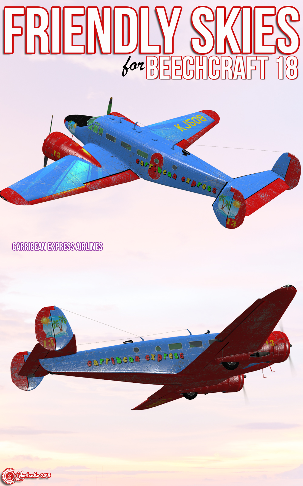 Friendly Skies for Beechcraft Model 18 by N/A