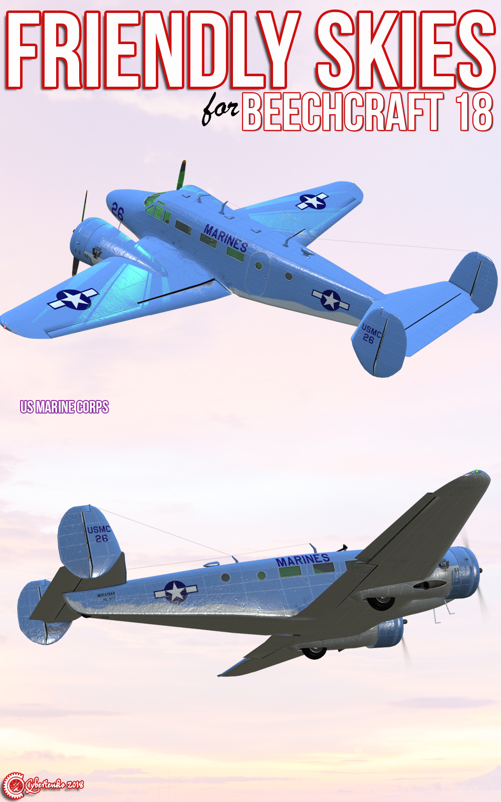 Friendly Skies for Beechcraft Model 18 by N/A