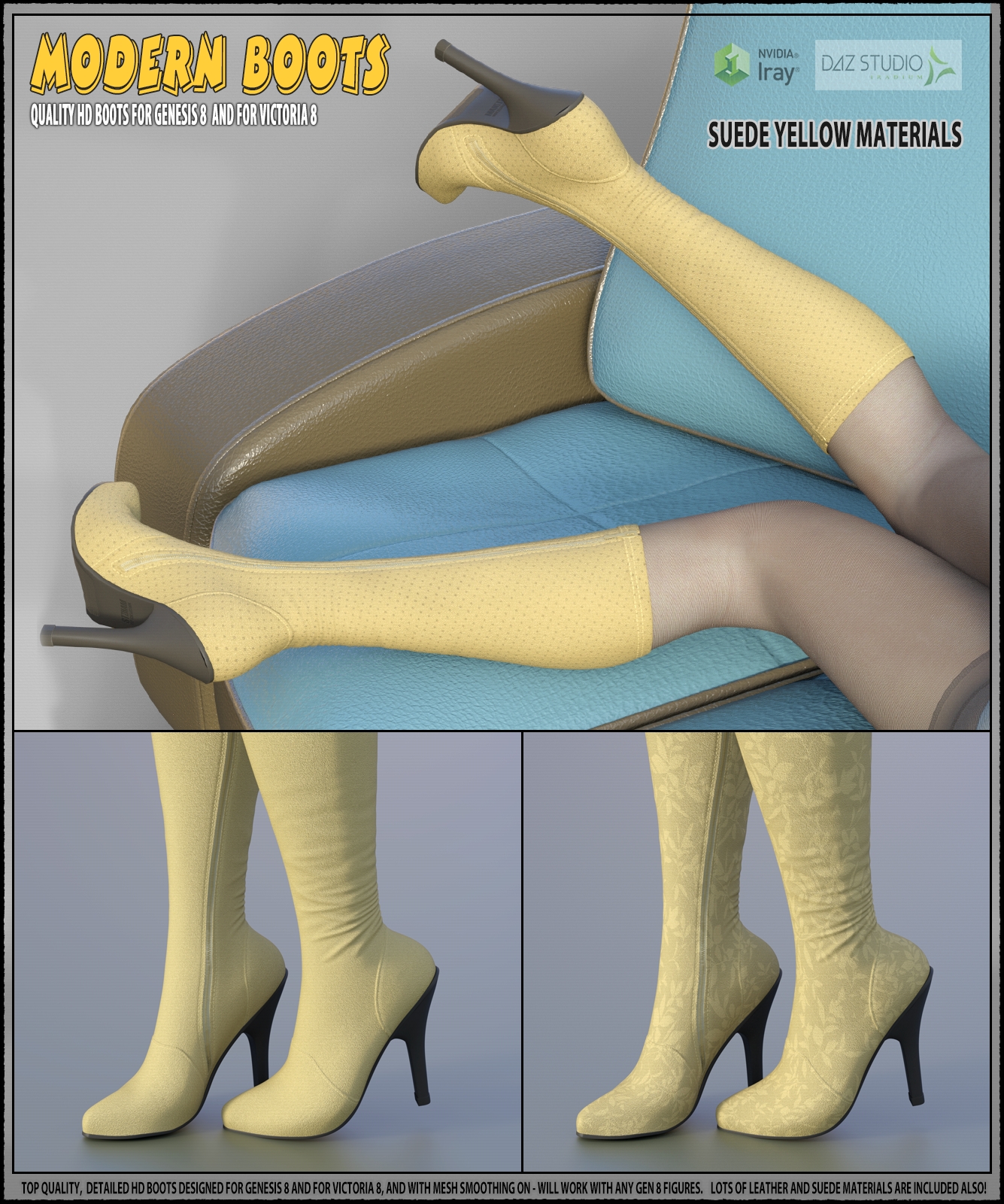 Modern Boots For Genesis 8 and For Victoria 8 by N/A
