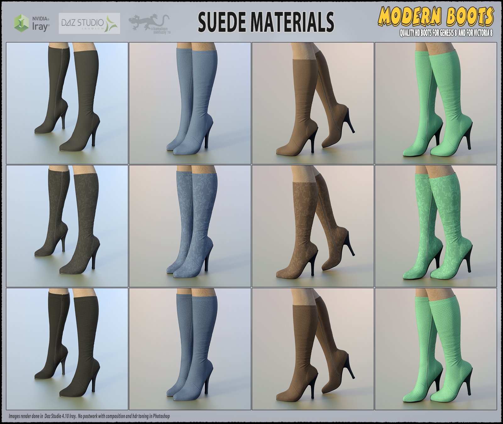 Modern Boots For Genesis 8 and For Victoria 8 by N/A