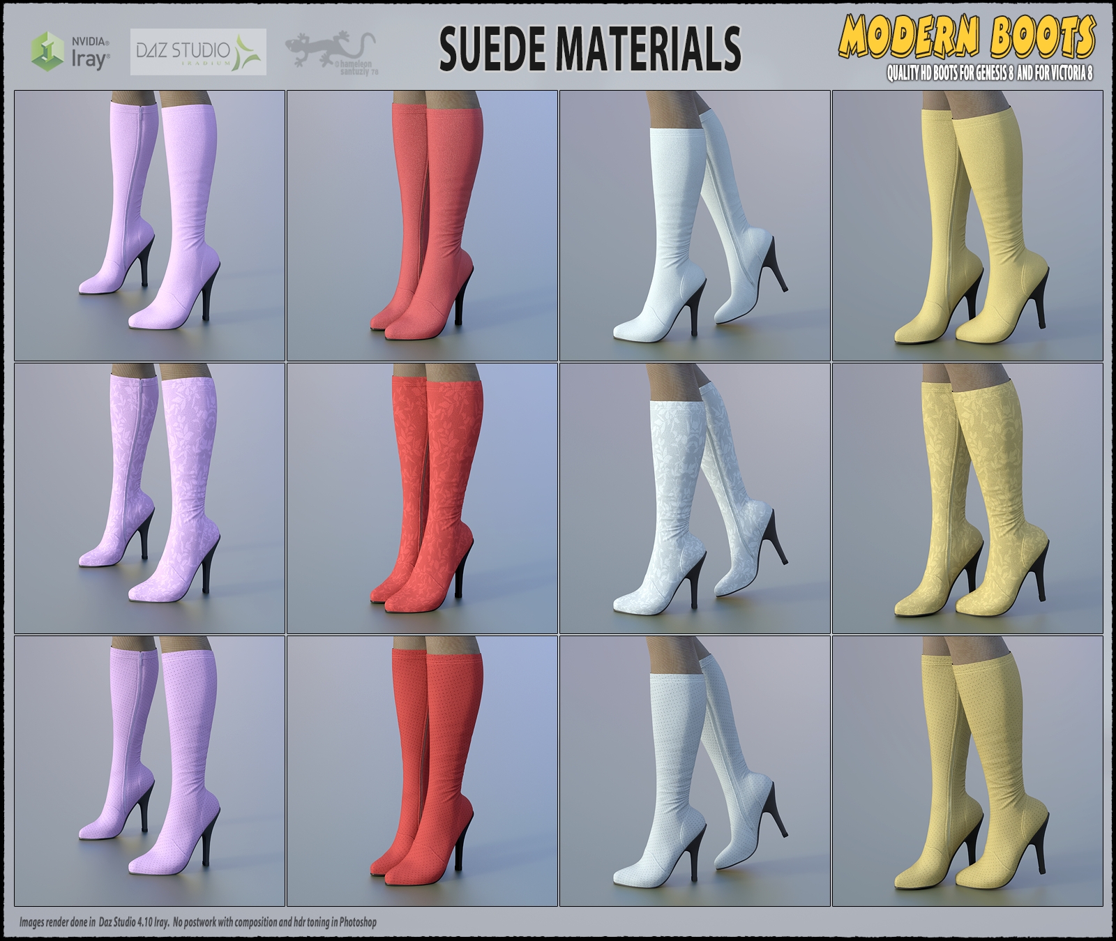 Modern Boots For Genesis 8 and For Victoria 8 by N/A