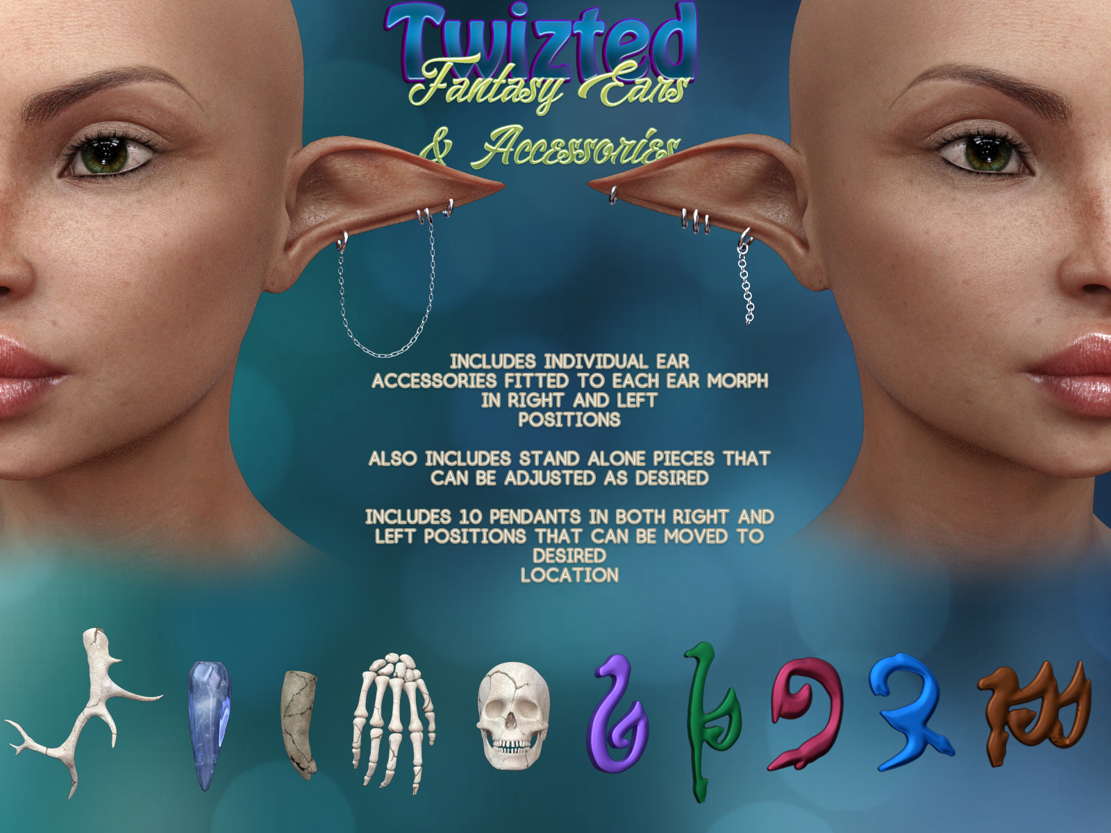 Twizted Fantasy Ears & Accessories for Genesis 8 Female by N/A