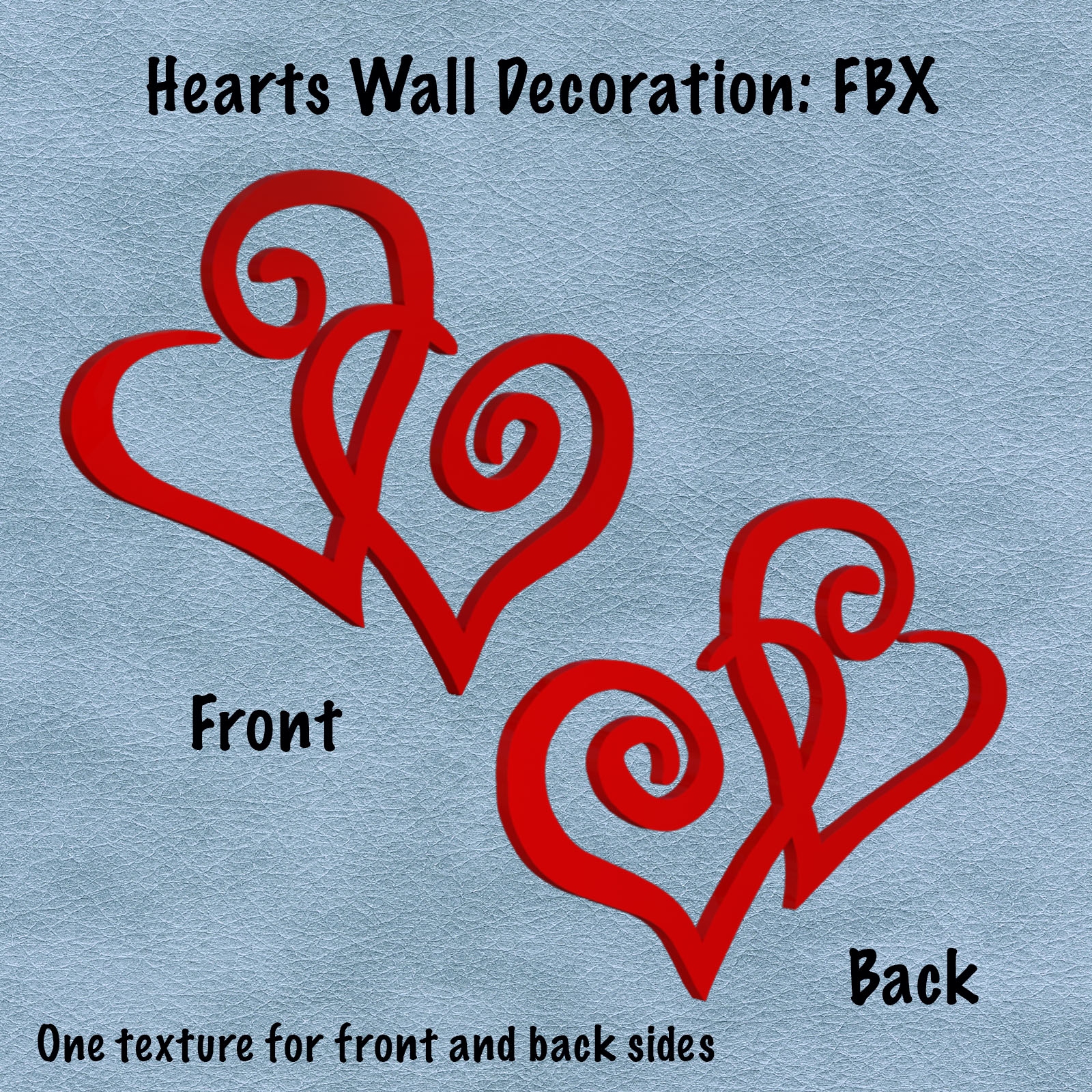 Hearts Wall Decoration FBX - Extended License by N/A