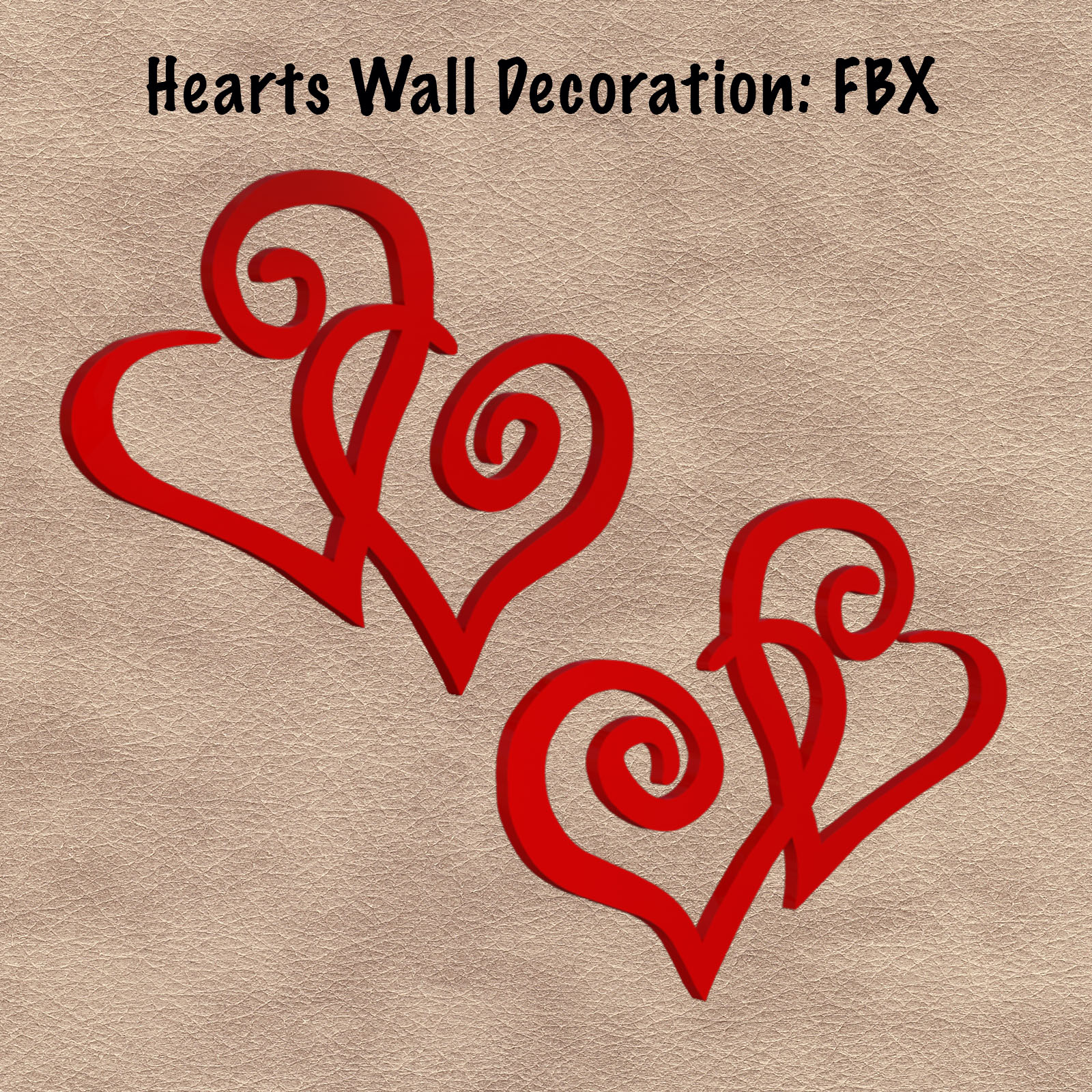 Hearts Wall Decoration FBX - Extended License by N/A