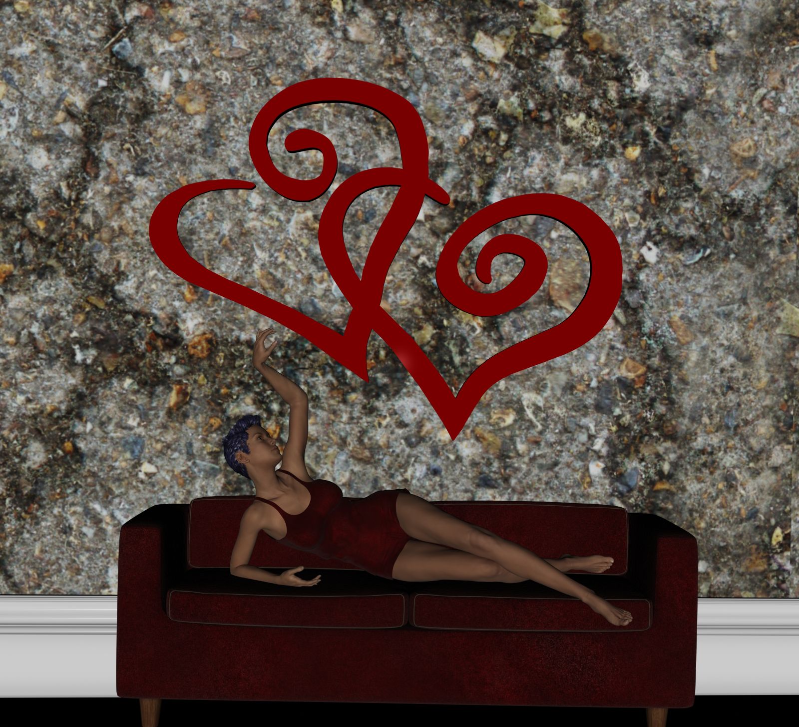 Hearts Wall Decoration FBX - Extended License by N/A