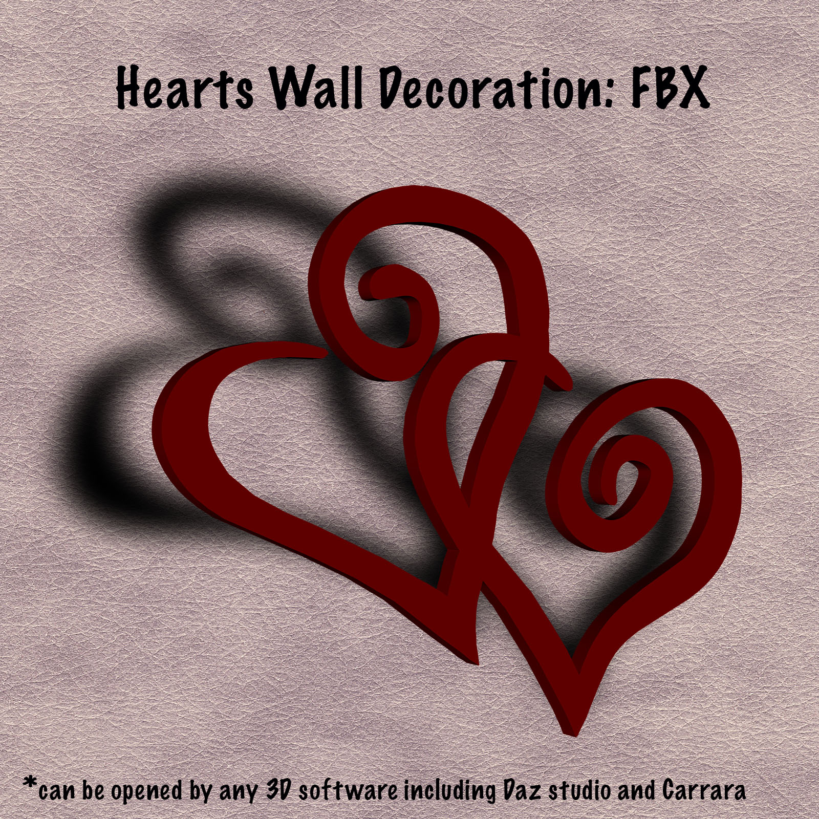 Hearts Wall Decoration FBX - Extended License by N/A