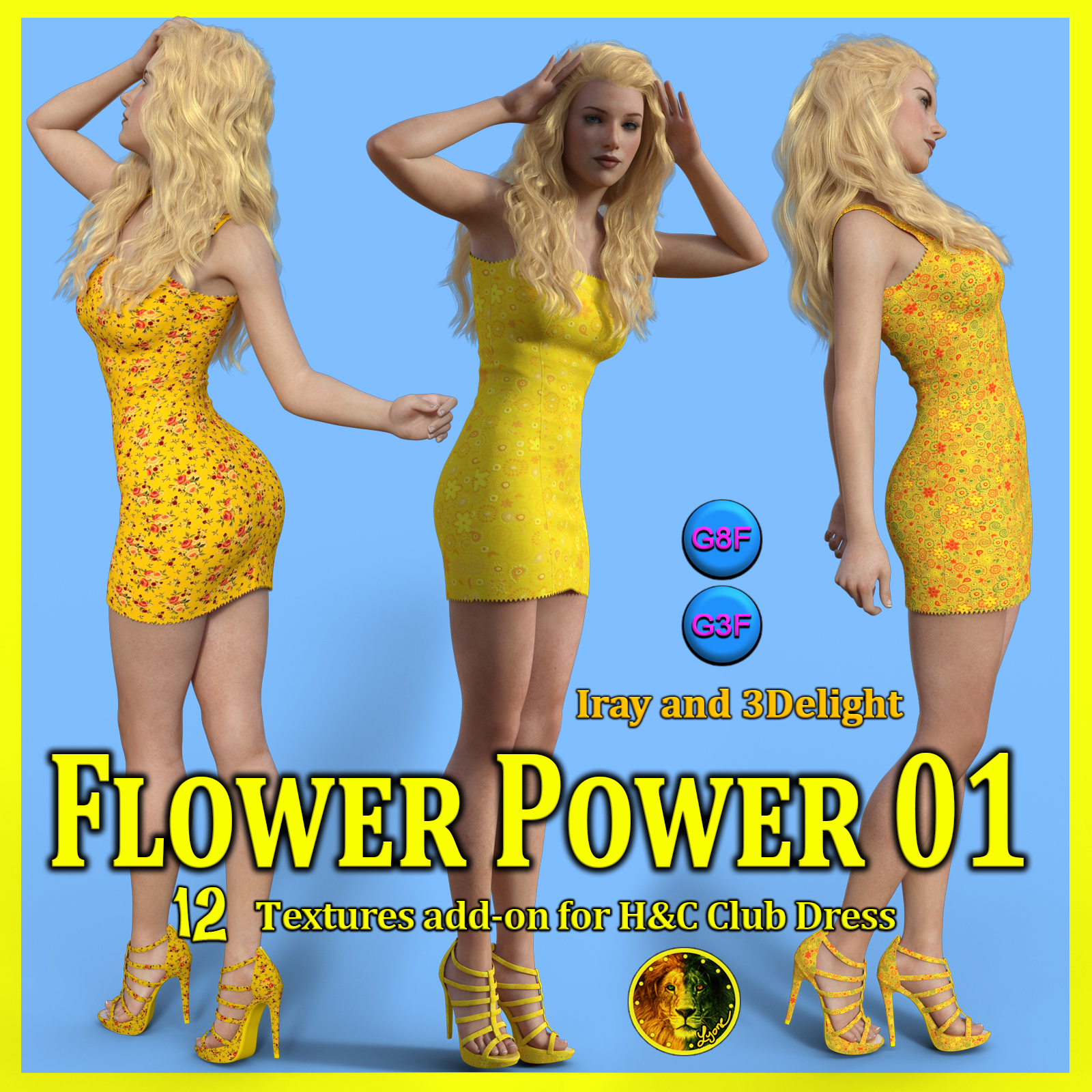 Flower Power 01 for IH Kang Club Dress for Genesis 8 Female and Genesis 3 Female by N/A