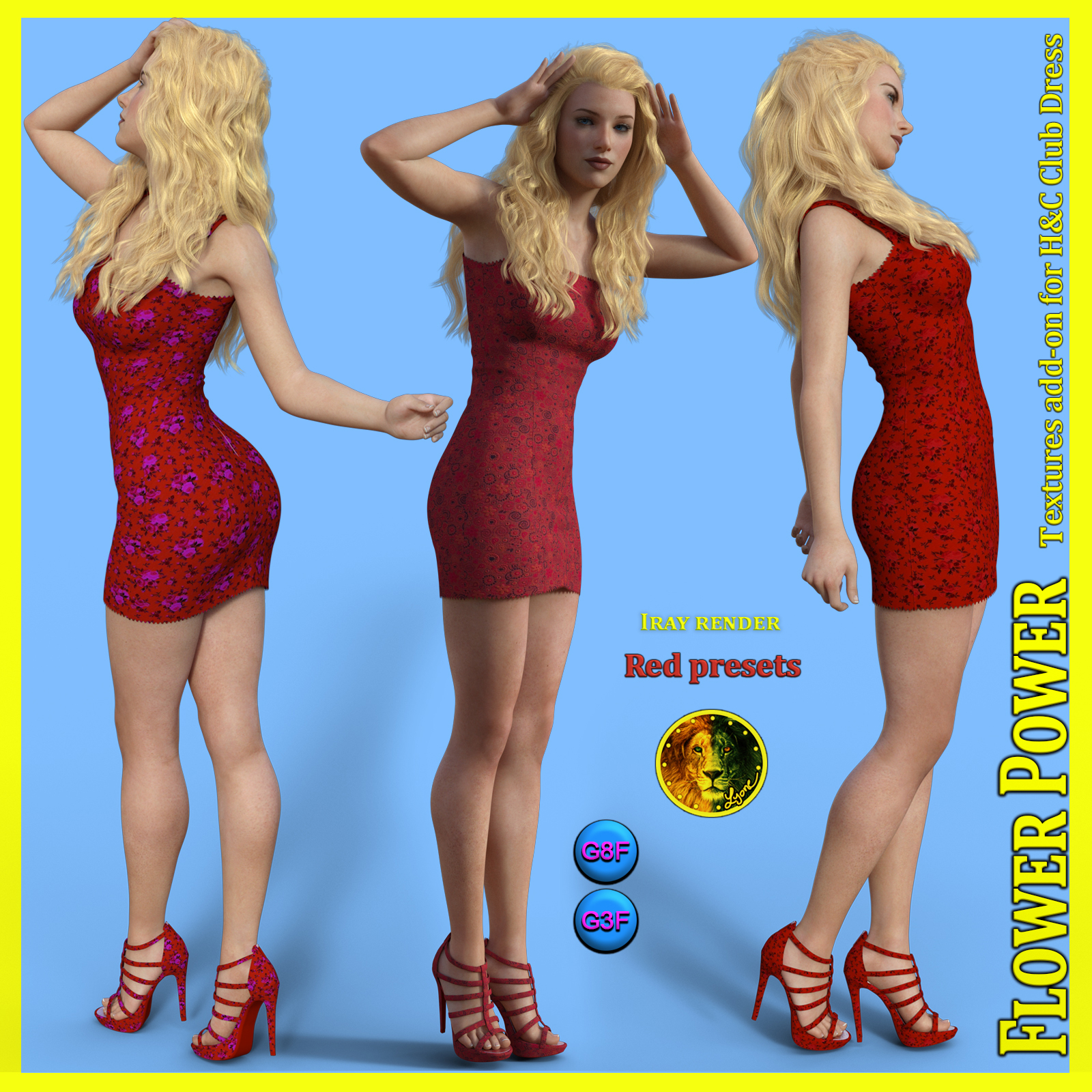 Flower Power 01 for IH Kang Club Dress for Genesis 8 Female and Genesis 3 Female by N/A