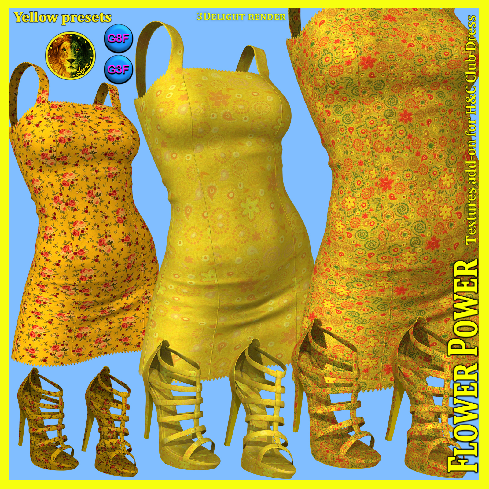 Flower Power 01 for IH Kang Club Dress for Genesis 8 Female and Genesis 3 Female by N/A