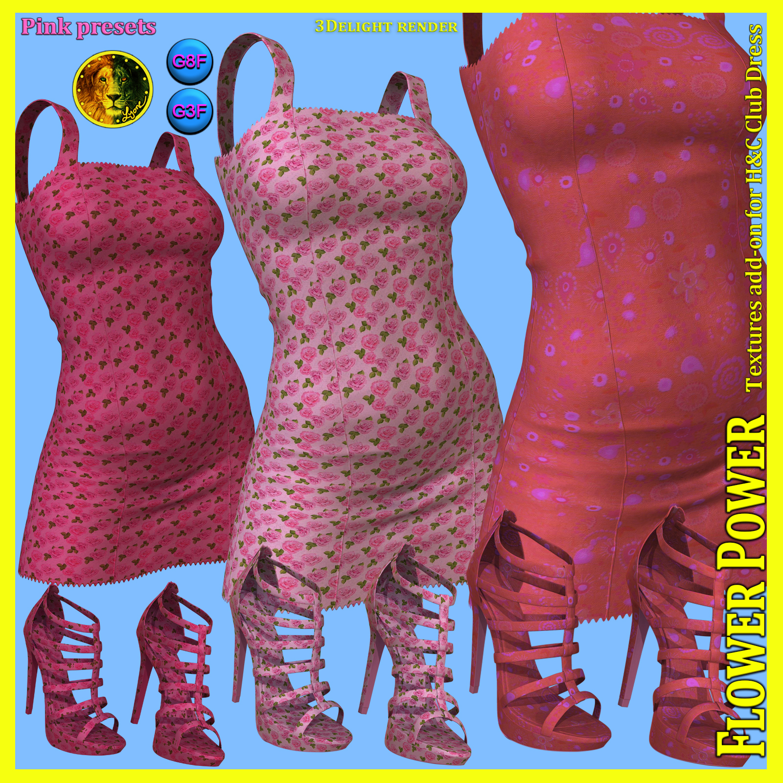 Flower Power 01 for IH Kang Club Dress for Genesis 8 Female and Genesis 3 Female by N/A